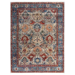 Tapis traditionnel Serapi noué à la main gris de 9' 0" x 11' 9"