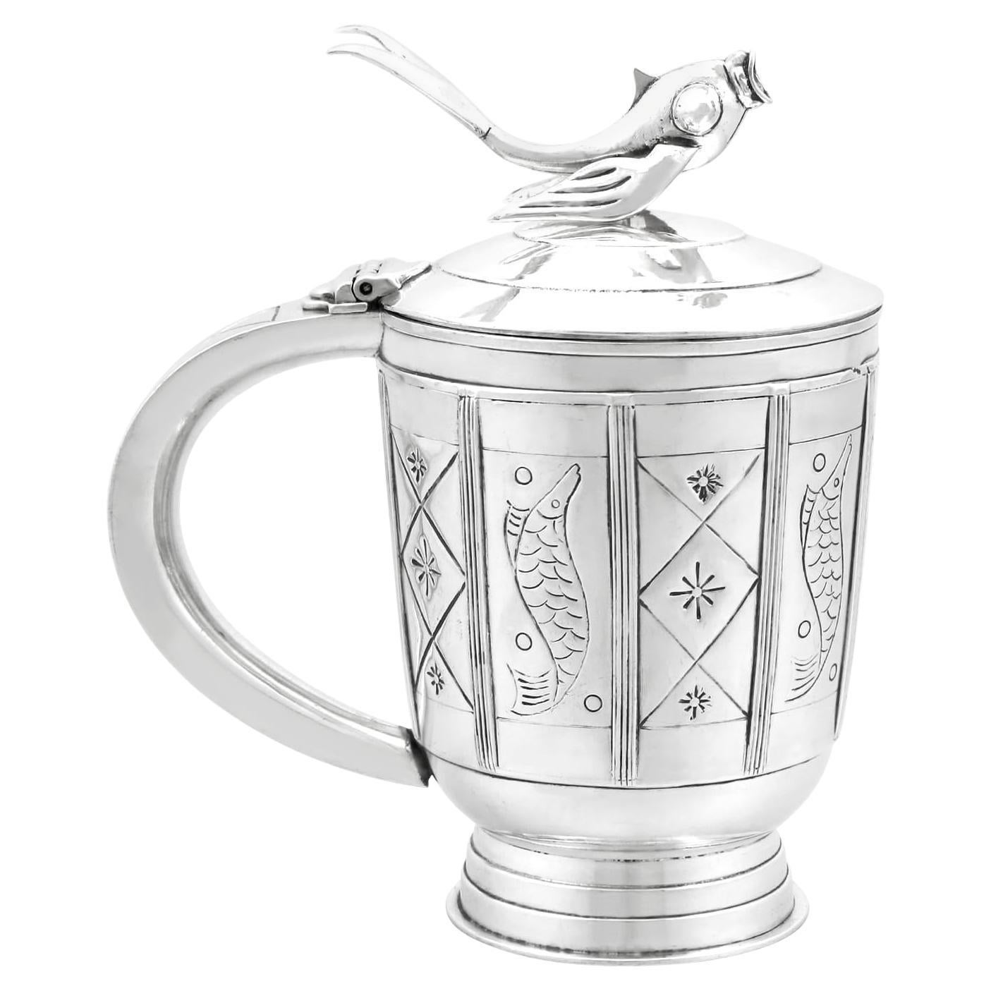 Vintage Arts and Crafts Tankard aus Sterlingsilber (1958) im Angebot