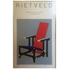Screen Print for Museum Show Gerrit Rietveld Red and Blue Chair