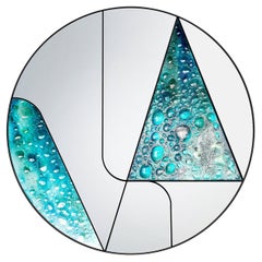 Miroir rond Insula Aqvamater de Massimiliano Giordano en verre et acier