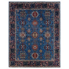 Traditional Serapi Hand Knotted Wool Light Blue Area Rug 8' 0" x 10' 3"