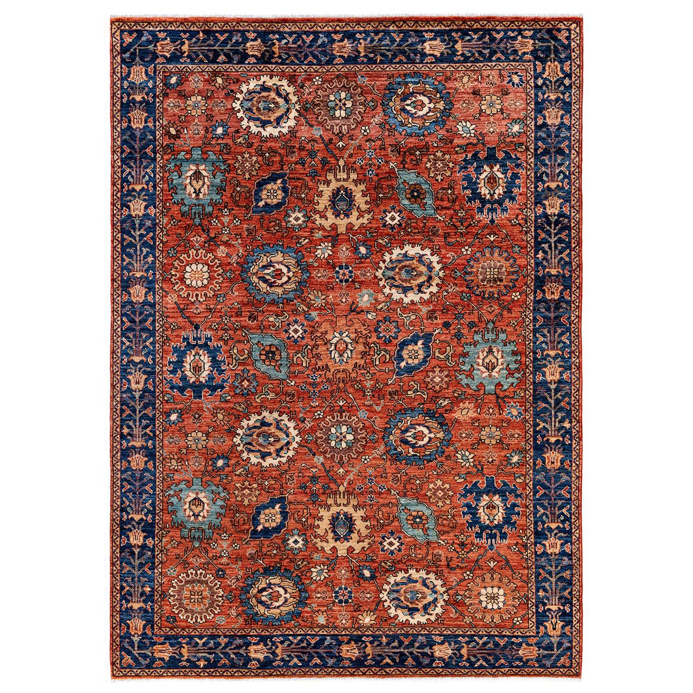 Tappeto tradizionale Serapi in lana rossa annodata a mano 6' 2" x 8' 8"