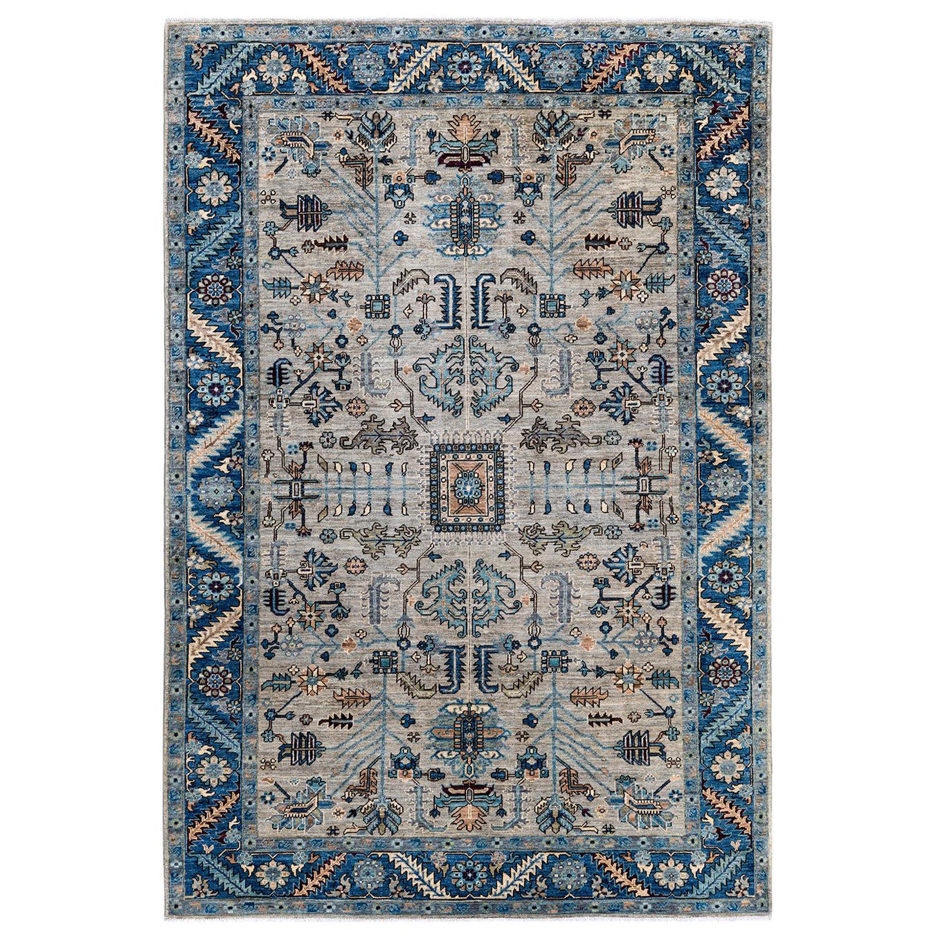 Traditional Serapi Hand Knotted Wool Gray Area Rug 6' 3" x 9' 0"