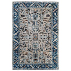 Traditional Serapi Hand Knotted Wool Gray Area Rug 6' 3" x 9' 0"