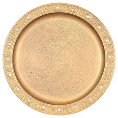 Tiffany Studios New York Bronze Doré Charger Plate or Tray With Abalone Inlay
