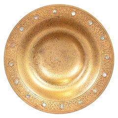 Tiffany Studios New York Bronze Doré Bowl With Abalone Inlay