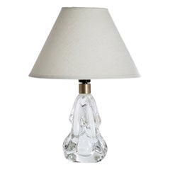 French Designer, Table Lamp, Glass, Brass, France, 1940s