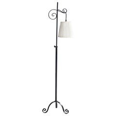 Schwedische Designerin, Stehlampe, Eisen, Stoff, Schweden, 1940er Jahre