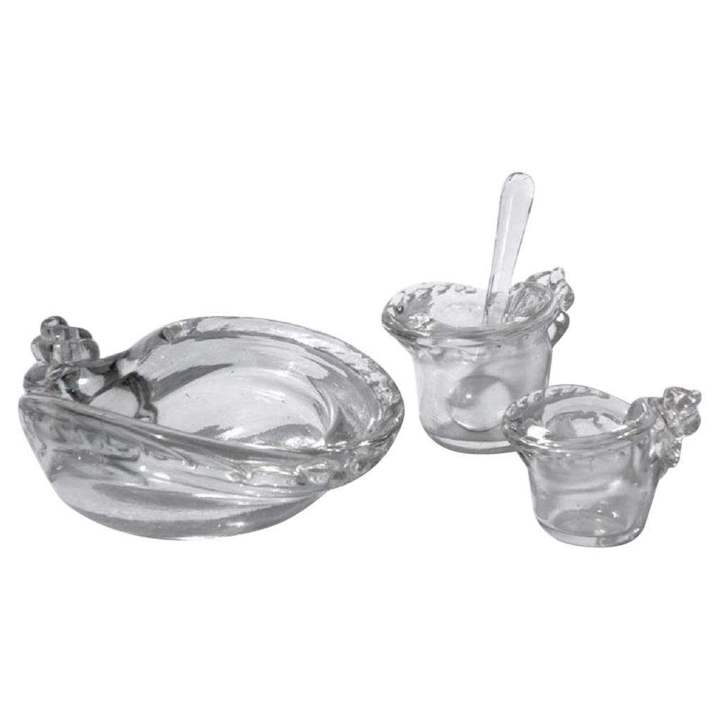 1930 Ercole Barovier Art Deco Schillerndes Muranoglas Rauchset im Angebot