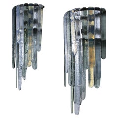 Pair of large Italian sconces Carlo Nason for Mazzega 70's in glass