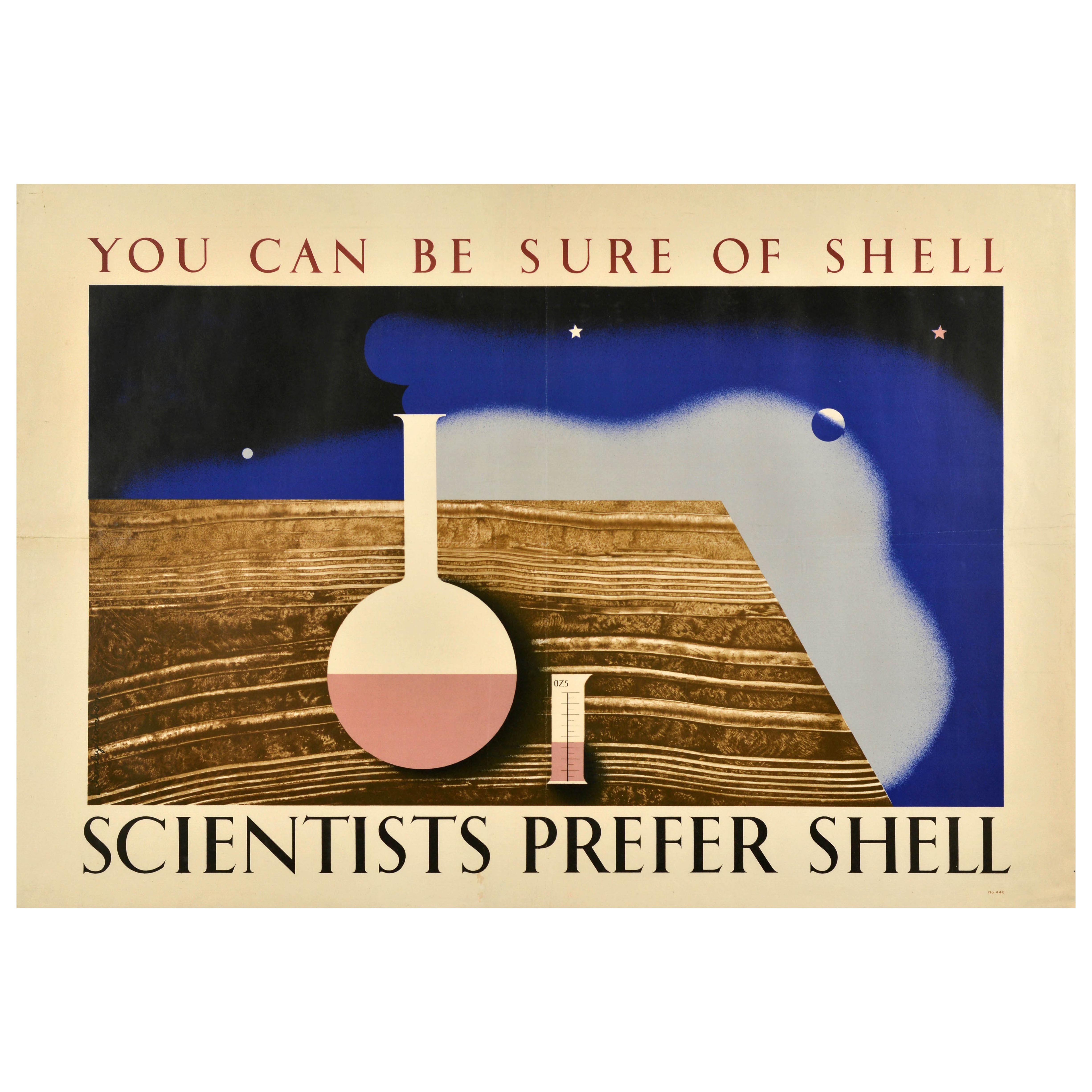 Original Vintage-Werbeplakat „cientists Prefer Shell Eckersley Lombers“, Vintage