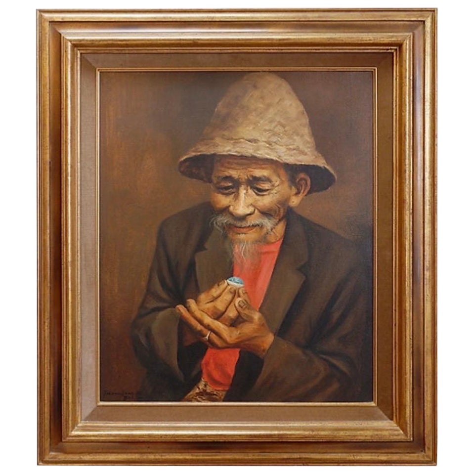 Joko Mullono Gemälde auf Leinwand - Signiert und datiert - Bali 1985