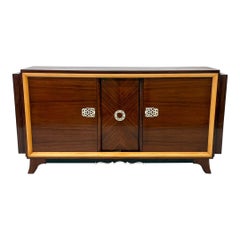 Vintage French Art Deco Rosewood Sideboard With Bar, 1940's