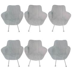 Set of Six Russell Woodard Sculptura Outdoor Patio Armchairs 6