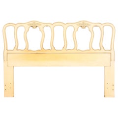 Henredon French Provincial Louis XV Cream Lacquered Queen Size Headboard