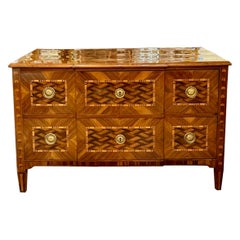 19th Century German Biedermeier Inlaid Walnut Commode