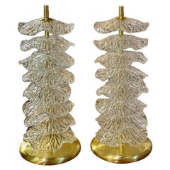 Paar Murano Ruffle Disc Lampen