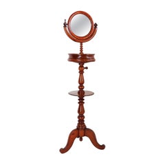 Miroir de barbier psychédélique en acajou - Bois tourné
