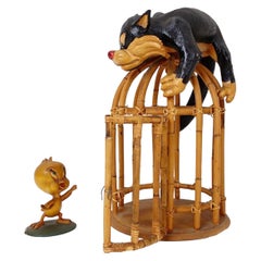 Vintage Sylvester & Tweety Looney Tunes Bird Cage