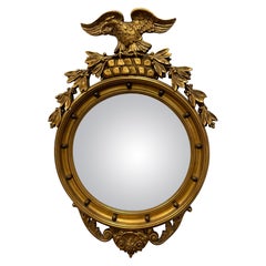 American Federal Giltwood Eagle Bullseye Convex Mirror, 20th Century