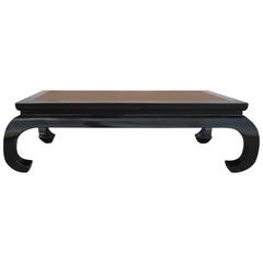 Fine Black Lacquer Low Table with Hard Canned Top