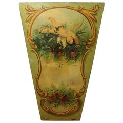 Large 1930s Decorative Carnival Ride Hand-Painted Wood Panel