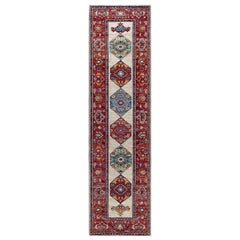 Tapis traditionnel Serapi noué à la main beige de 2' 8" x 9' 9"