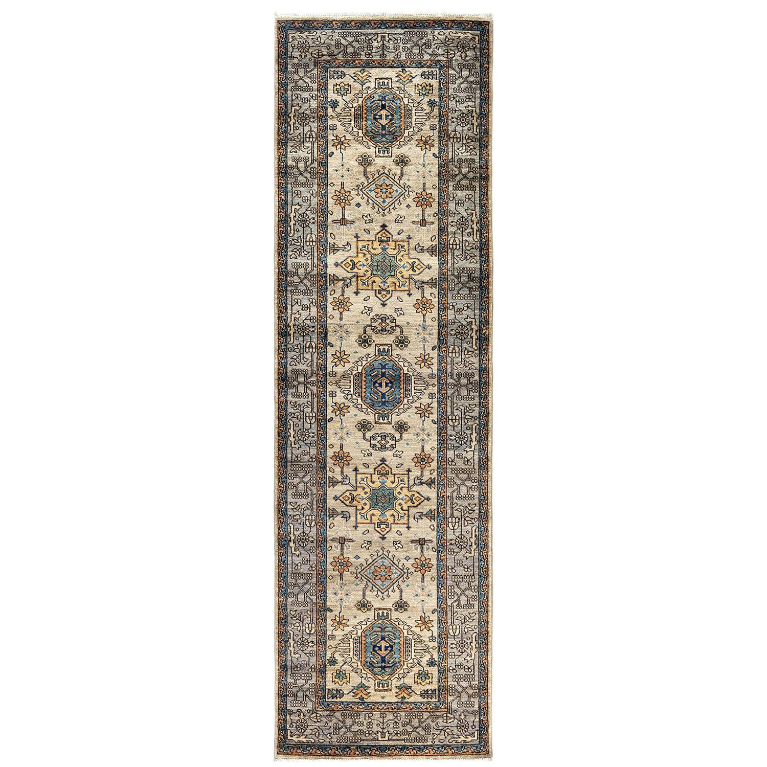 Traditional Serapi Hand Knotted Wool Beige Area Rug 2' 9" x 9' 8"