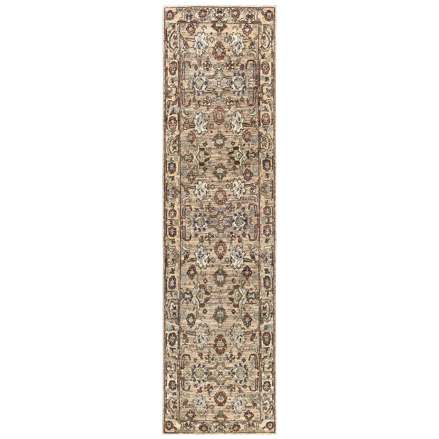 Traditionelle Serapi handgeknüpfte Wolle Brown Bereich Teppich 2' 7" x 9' 11"