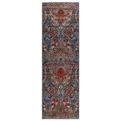 Traditional Serapi Hand Knotted Wool Gray Area Rug 2' 8" x 8' 4"