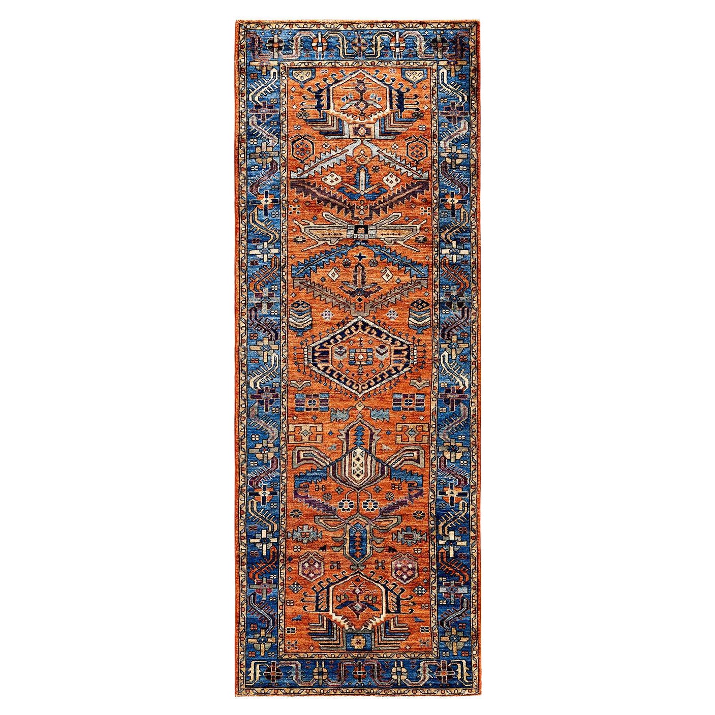 Traditional Serapi Hand Knotted Wool Orange Area Rug 2' 11" x 8' 0"