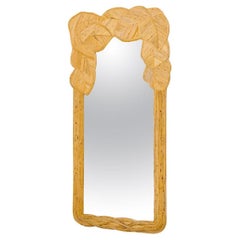 Large rattan « leaves » mirror