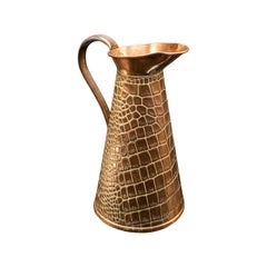 Antigua jarra para servir, inglesa, cobre, Arts & Crafts, Victoriana
