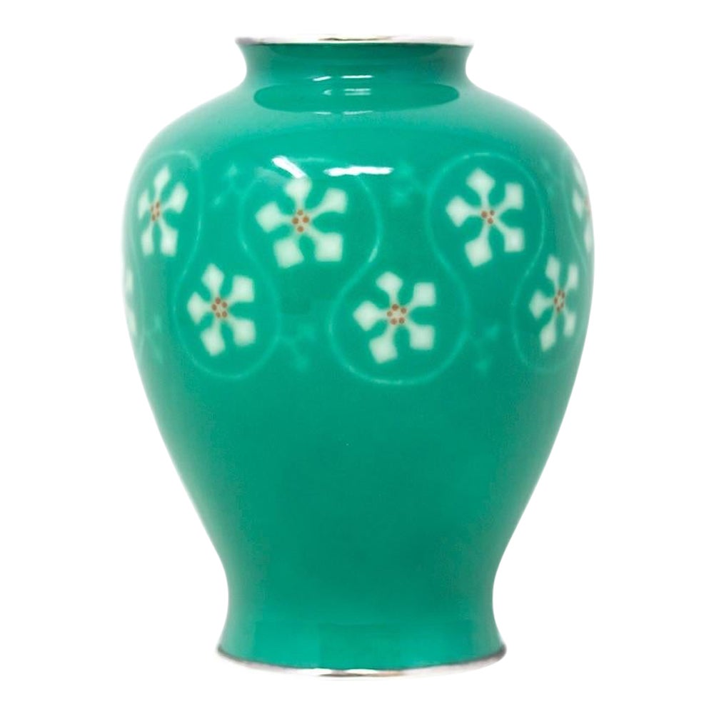 Japanese Wireless Cloisonne Enamel Vase by the Ando Company