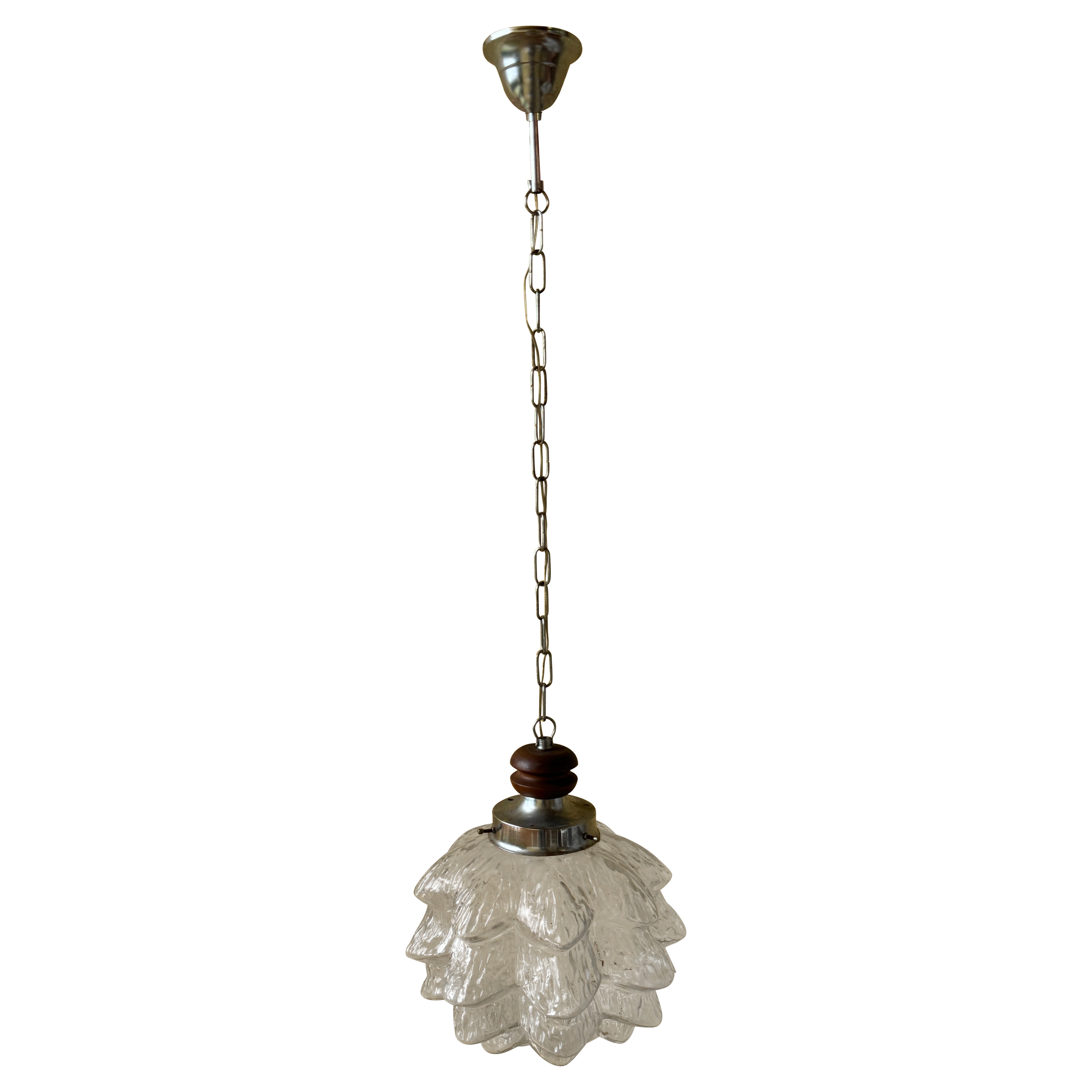 Vintage Murano Glas Blume oder Artischocke Kronleuchter Anhänger, Italien 1960er Jahre