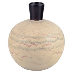 John Andersson for Höganäs, Sweden. Unique ceramic vase. Round shape