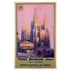 Affiche de voyage originale Visit Burgos Espagne Caput Castellae CET Espana