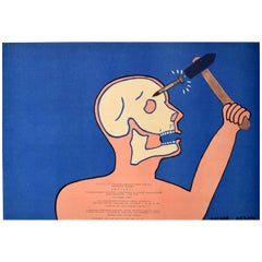 Cartel Vintage Original Exposición de Arte Soviético Ariadna Leningrado Cooperativa URSS