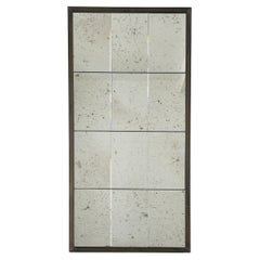 Quadris Rectangulaire Antique Mirror avec panneaux multiples et cadre patina bronze