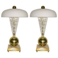 1970s Italian Pair of Custom-Made Murano Glass Lamps Attributed to Vistosi 5