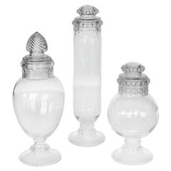 Collection of Antique Candy Store Footed Glass Jars