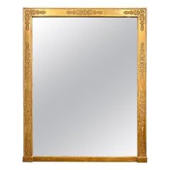 A Very Large Gold Gilt Empire Period Antique French Mirror