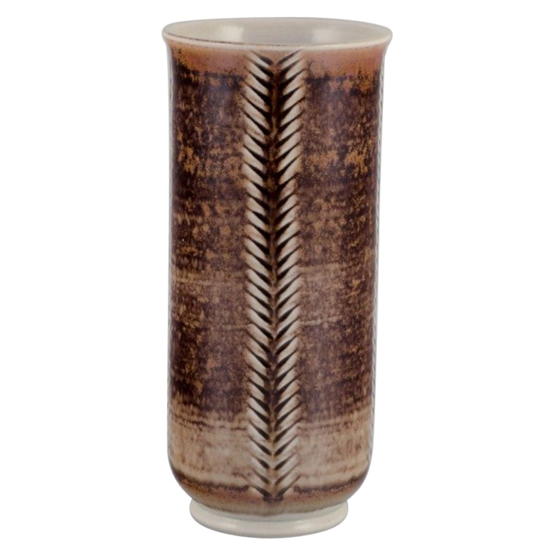 Höganäs, Sweden. Large unique ceramic vase. Modernist design. 1960s/70s.