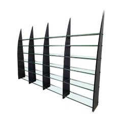 Custom steel and glass bookcase by Johan Bruynseraede, Netherlands 1990s