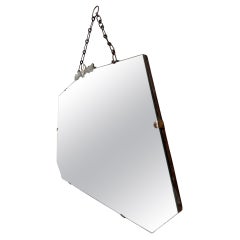 1950's French Wall Mirror with Chrome Fittings