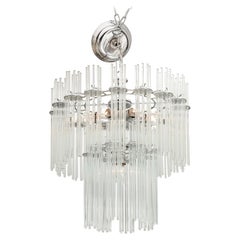 Mid Century, Gaetano Sciolari Glass Rod Chandelier