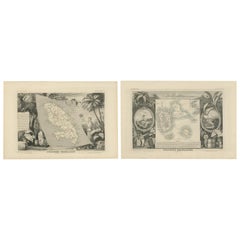 French Colonies in the Caribbean: Maps of Martinique and Guadeloupe (1852)