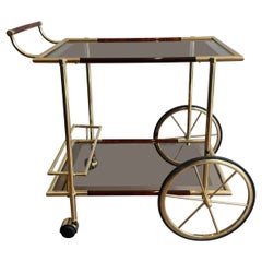 Brass and Orange-Red Celluloid Drinks Trolley