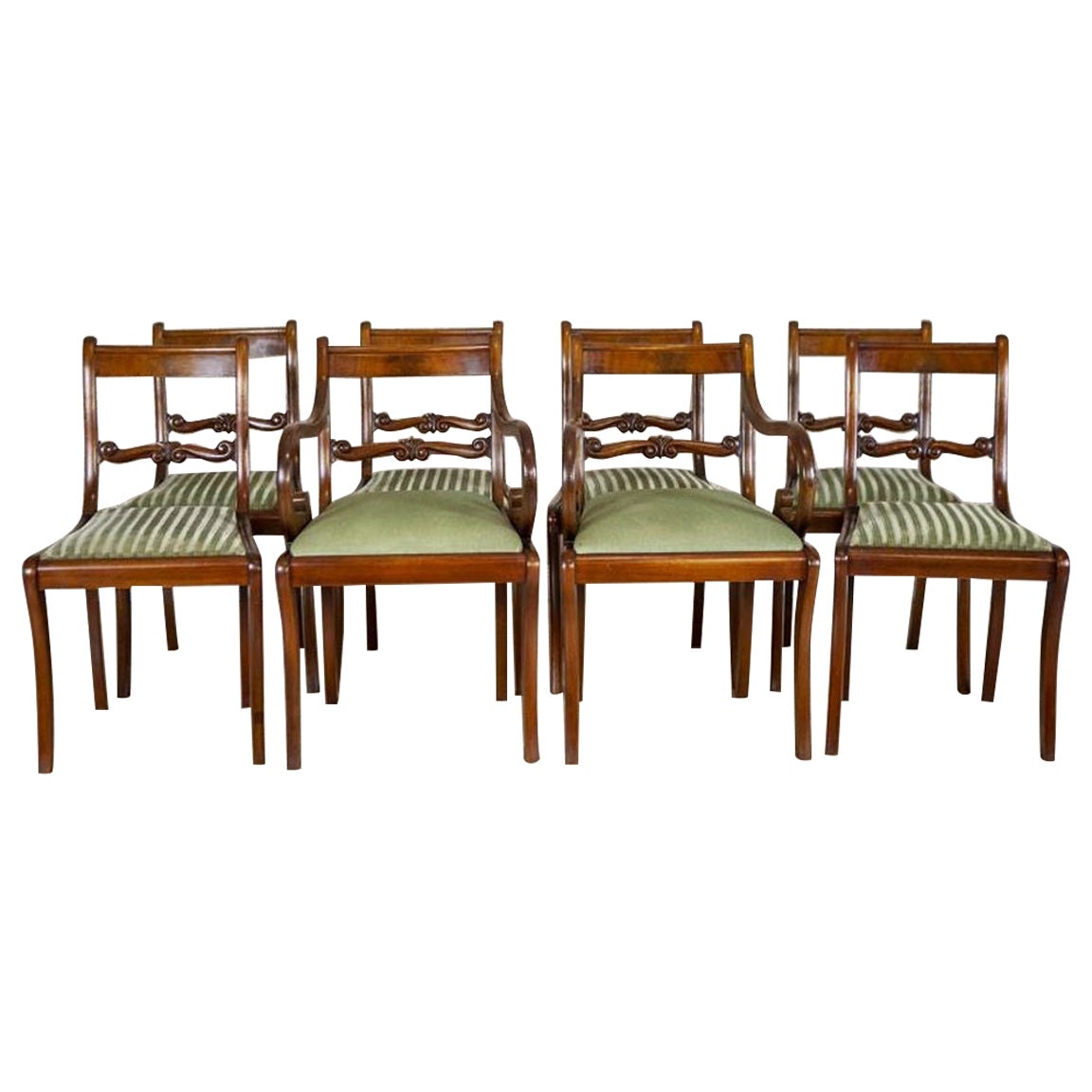 Set of Biedermeier-Style Mahogany Chairs & Armchairs From the Early 20th Century