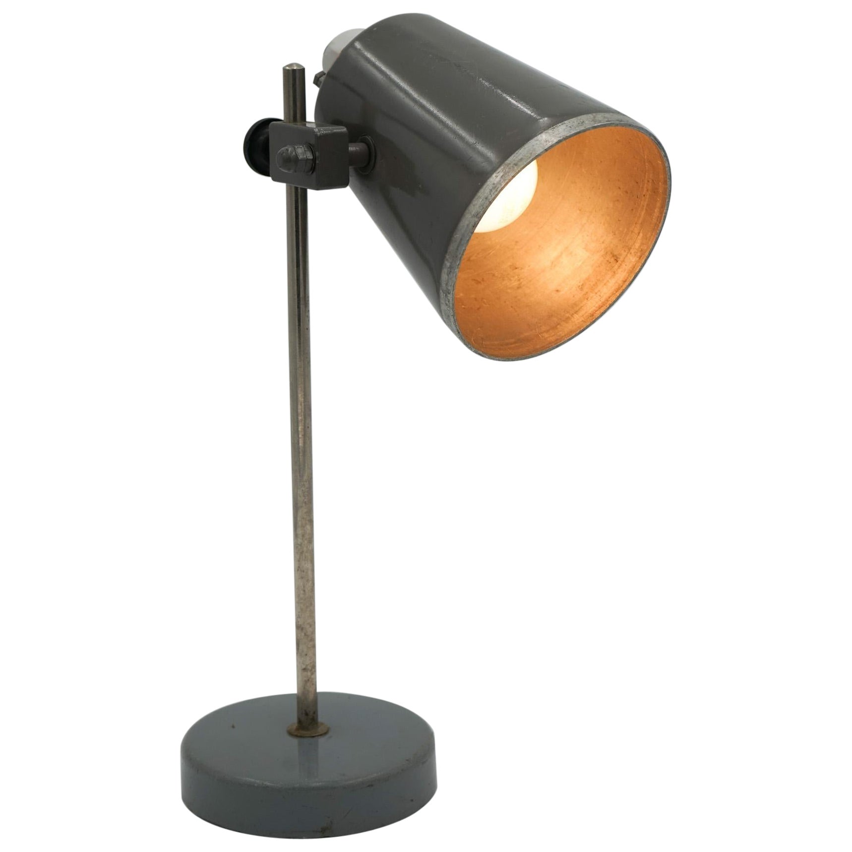 1940'S ENGLISH SALVAGED LABORATORY SCHOOL TABLE ADJUSTABLE LiGHT 002